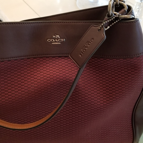 Coach purse- burgundy and brown - Picture 3 of 6